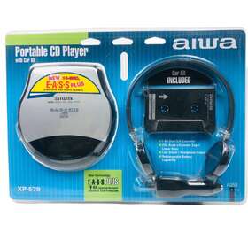 Xp-579 Aiwa Portable Cd Player With Car Kit Rechargable Battery Headphones