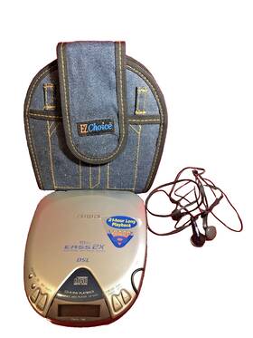 Xp-v421 Aiwa Portable Cd Player With Headphones And Jogging Case - Works