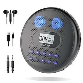 Arafuna 798780853892 Portable Cd Player With Dual Stereo Speakers Rechargeable For Car