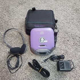 Arizona Jean Company 085-3242 Vtg Y2k Portable Cd Player Lavender Tested With Case Logic Bag Headphones Ac Cord