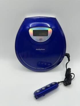 Audiophase Cdm450b Vtg Portable Cd Player With Headphone Remote - Skip Free Blue Tested