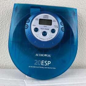 Dm8801-ib Audiovox Translucent Blue Portable Cd Player 20 Esp Model Tested Works