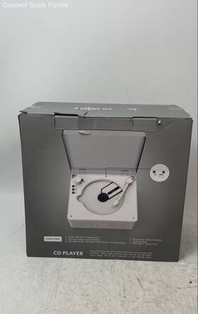 Bass Jaxx 88527-wht1 White Bluetooth Portable Classic Cd Player In Box Not Tested