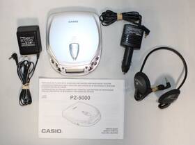 Pz-5000 Casio Vintage Portable Cd Player With Accessories Working Near Mint