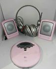 Cd2966k Craig Vtg Portable Cd Player Stereo Speakers Coloud Headphones Pink