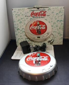 C601a Coca-cola Vintage Personal Cd Player Complete Plug In Or Batteries Works Euc