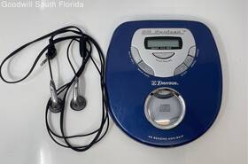 Hd2800bl Emerson Cruiser Blue Portable Cd Player With Case And Headphones Not Tested