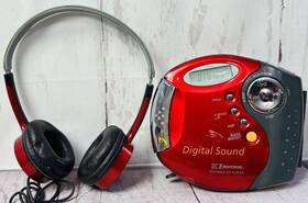 Hd7003rd Emerson Portable Cd Player Red With Headphones Bass Boost Tested Works