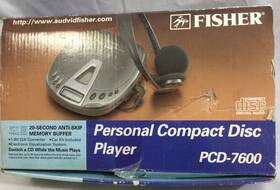 Pcd-7600 Fisher Personal Cd Compact Disc Player Car Adapter Ac Adaptor