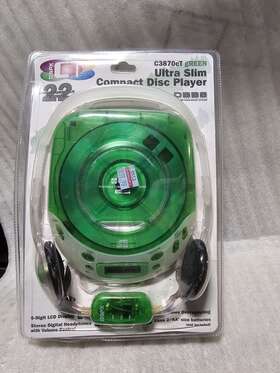 3870 Gpx Ultra Slim Portable Cd Player C Ct With Bass Boost Uses 2 Aa Batteries