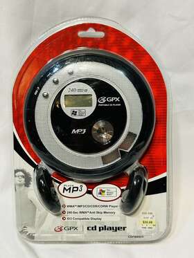 Cdpw8805 Gpx Personal Cd Player With Headphones Mp3 Id3 Compatible Anti Skip Memory
