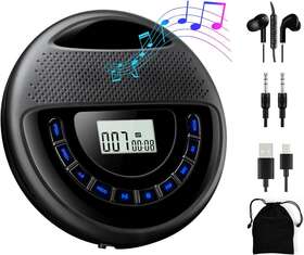 Gueray 691043419623 Cd Player Portable Rechargeable With Speaker Dual Stereo 1400mah Wa