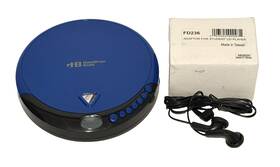 Hamiltonbuhl 681181220137 Hb Hamilton Buhl Portable Compact Disc Player In Blue With Earbuds And Ac Adaptor