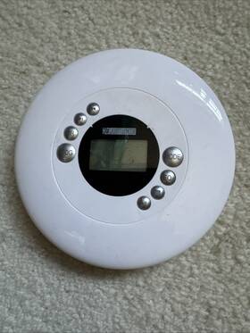 5338blue Hdjuntunkor Rechargeable Portable Cd Player For Car And Travel Round White