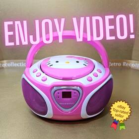 Kt2025 Hello Kitty Portable Boombox Cd Player Am/fm Radio W Aux Input Illuminated