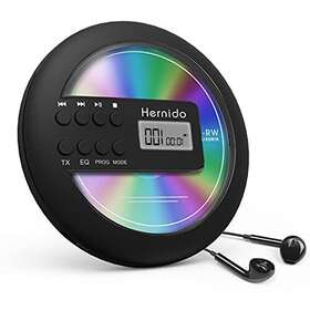 Hernido 725101425285 Rechargeable Portable Cd Player For Car Discman With Fm Tra