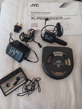 Jvc Xl-p63cr Vintage Bk Portable Cd Player For Parts Repair Not Working