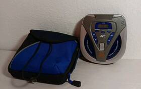 Jvc Xl-pg36 Portable Cd Player And Case Silver Blue Anti-shock Hyper Bass Works
