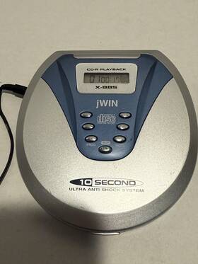 Jx-cd478 Jwin Portable Cd Player Blue And Silver Tested