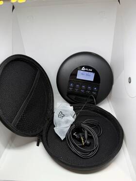 Klim B09bjtdtpb Nomad Portable Cd Player Bluetooth Fm Radio Mp3 Headphones Black In Case
