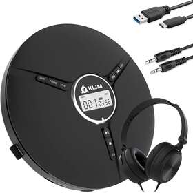 B0cgwmkkhr Klim Discman Portable Cd/mp3/usb Player With Built-in Battery Free Headphones
