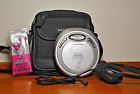 Mdr-101 Sony Durabrand Silver Portable Cd Player With Case Headphones Ear