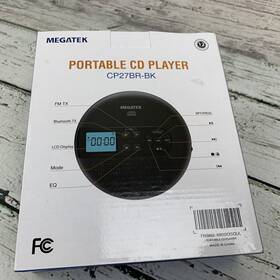 Cp27br-bk Megatek Portable Cd Player With Usb Fm Bluetooth And Headphones