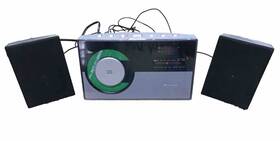 4142 Memorex Vintage 2004 Cd Player Am Fm Radio Mx Tested Works With Speakers Silv