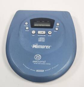 Md6225-01 Memorex Working Portable Cd Player Ultra Anti-shock System Blue
