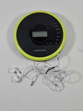 Mpcb630gn Memorex Mpcb63gn Bluetooth Portable Player - Green/ Black With Apple Headphones