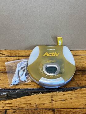 Act7580 Philips Portable Cd Player Esp Yellow With New Batteries Earbuds Tested