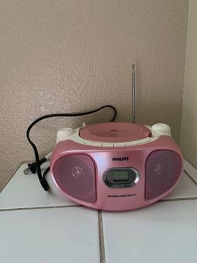 Az102c Philips Cd Soundmachine Az102c/37 Am/fm Radio Boombox In Pink/white