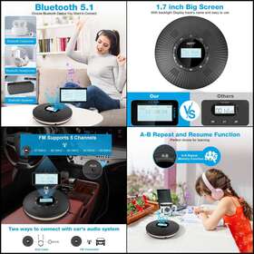 Qdz 755526881014 Hott Cd Player Portable With 4 Speakers