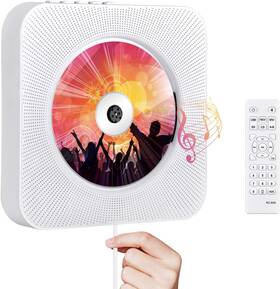 Qoosea 718924287055 Portable Cd Player With Bluetooth Wall Mountable Players Music