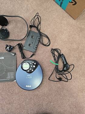 Rp-2427 Rca Cd Player With Cassette Adapter Headphones Car
