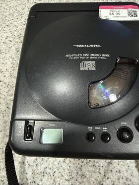 Realistic Cd-3500 Vintage Am/fm Portable Cd Player Tested Works
