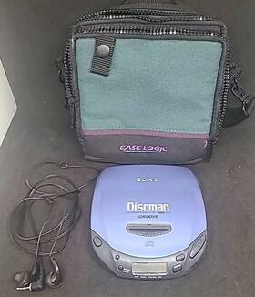 D-180an Sony Vintage Discman D181 Portable Cd Player / Working With Case And Headphones