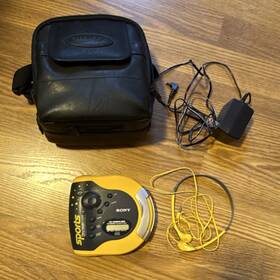 Sony D-e661 Discman D-es51 Yellow/black Portable Cd Player With Case And Earbuds Nostalgic