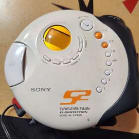 D-f5601 Sony S2 Tv Weather Fm Am Cd Player With Orig Earphones And Strap Works Great