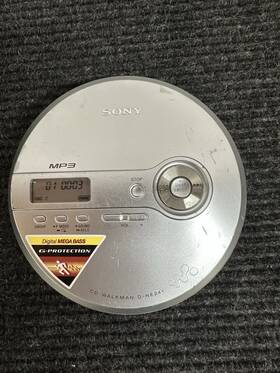 D-ne241 Sony Walkman Silver Portable Compact Cd Player - Tested Working