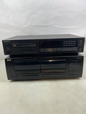 Sony Sct-520 Cdp-590 Cd Player Rca Dual Cassette Deck Lot Untested Parts