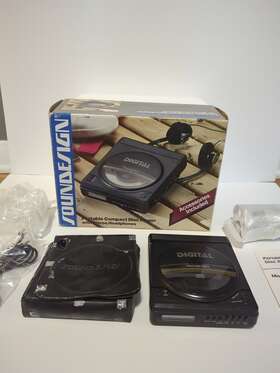4925blk Soundesign Vintage 80s/90s Portable Compact Disk Player In Box Working