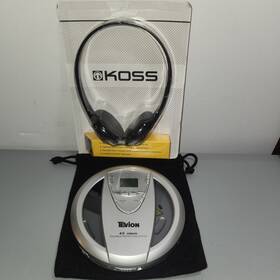 Md2601 Tevion Portable Cd Player With Koss Headphones Silver Tested Works Jog Pro