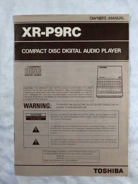 Xr-p9rc Toshiba Rare - Compact Disc Digital Audio Player Owners Manual