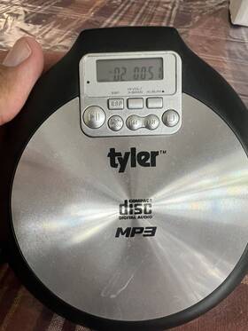 Tdm-01 Tyler Portable Disc Player Mp3 Compact With Headphones And Memory Tested Works