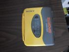 Wm-fsx10 Sony Vintage Sports Walkman Yellow Radio Cassette Player Headphones