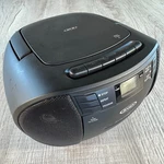 Jensen CD-545 Portable Player Boombox Am Fm Radio Tested Works Black Aux. Fixed Price $24.99.
