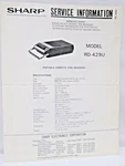 Vintage Sharp Service Information Model RD-429U Portable Cassette Tape Recorder. Fixed Price $14.95.