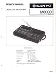 Service Manual Sanyo M6000 Cassette Tape Recorder 1979. Fixed Price $19.95.