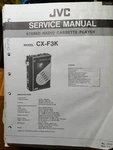 Jvc CX-F3K Portable Cassette Deck Service Manual Original. Fixed Price $29.99.